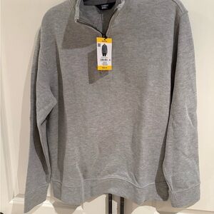 Lands' End Men's Heather Gray Zip-Up Sweater